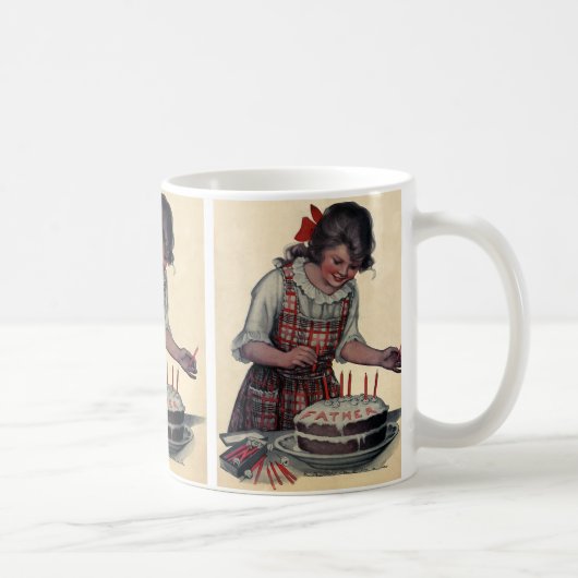 Mug Illustration vintage Bonne fête d'anniversaire Pèr (Droite)