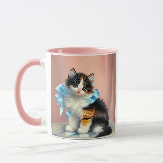 Mug Illustration vintage Calico Kitten (Gauche)