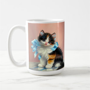 Mug Illustration vintage Calico Kitten