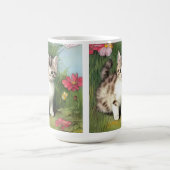 Mug Illustration vintage de chat avec Fleurs rouges (Centre)