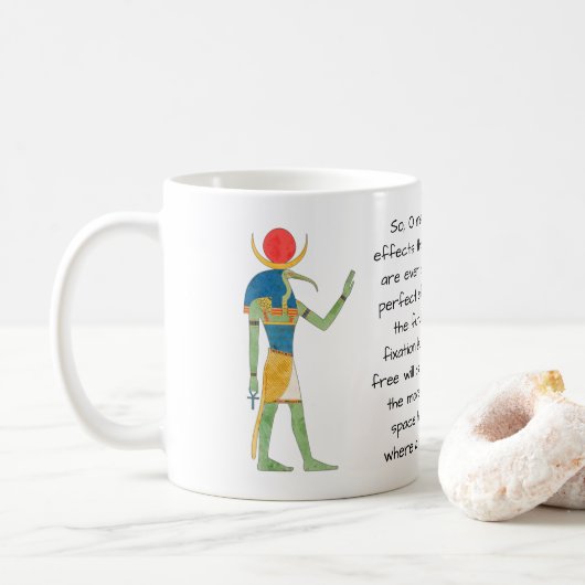Mug Illustration Vintage de Dieu égyptien avec citatio (Avec donut)