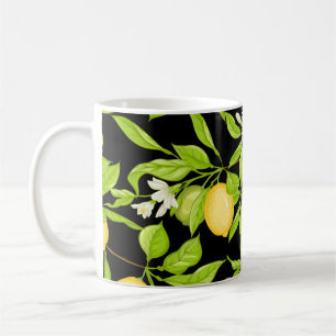 Mug Illustration Vintage de la branche de citron