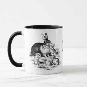 Mug Illustration vintage de la famille de lapins, lapi