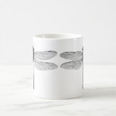 Mug Illustration vintage de libellule noir et blanc (Centre)