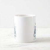 Mug Illustration vintage de poulpe de gris bleu (Centre)