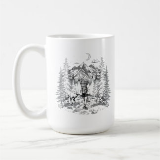 Mug illustration vintage de randonnée