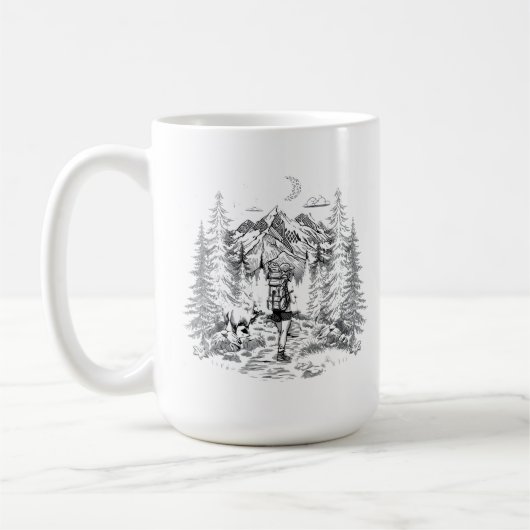 Mug illustration vintage de randonnée (Gauche)