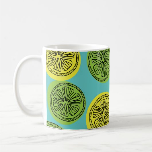 Mug Illustration vintage des tranches de citron. (Gauche)