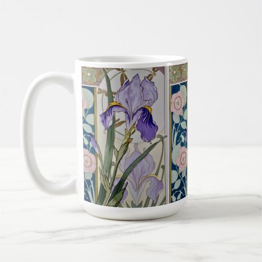 Mug Illustration vintage d'iris (Gauche)