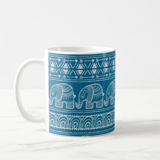 Mug Illustration vintage du cadre éléphant (Gauche)