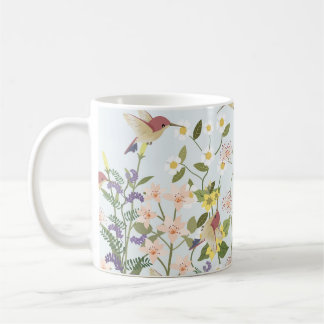 Mug Illustration Vintage du Jardin Floral aux colibris