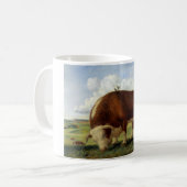 Mug Illustration vintage d'un taureau de Hereford (Devant gauche)