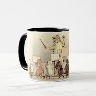 Mug Illustration Vintage d'une Menagerie Mewsical