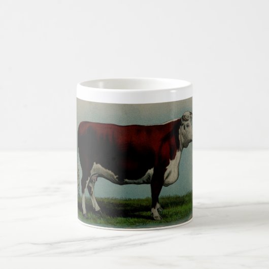 Mug Illustration vintage d'une vache à Hereford (Centre)