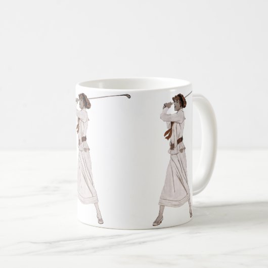 Mug Illustration vintage golfeuse (Devant droit)