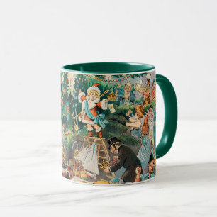 Mug Illustration vintage L'Arbre de Noël de Puck, 1902