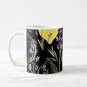 Mug Illustration Vintage Lavande Florale Lemons
