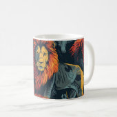 Mug Illustration vintage Lions (Devant droit)