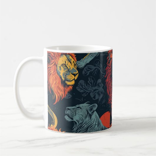 Mug Illustration vintage Lions (Gauche)