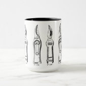 Mug ILLUSTRATION vintage Outils de jardinage Pruners M (Centre)