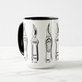 Mug ILLUSTRATION vintage Outils de jardinage Pruners M (Devant gauche)