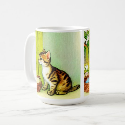 Mug Illustration vintage Tabby Cat (Devant gauche)