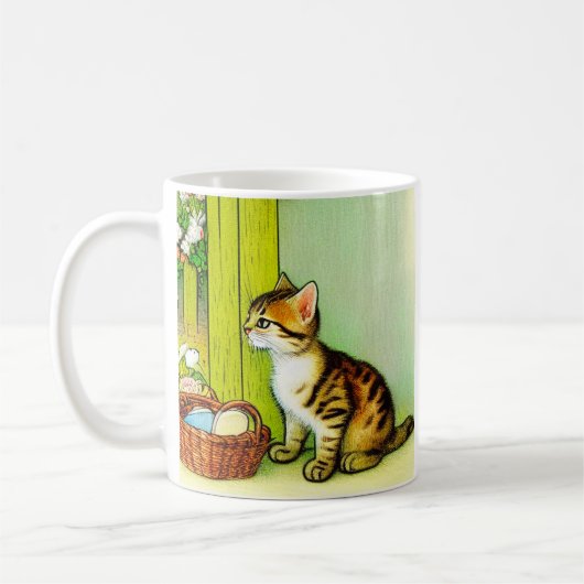 Mug Illustration vintage Tabby Cat (Gauche)
