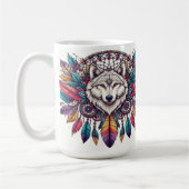 Mug Illustration Wolf avec Dreamcatcher style bohème (Gauche)