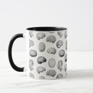 Mug Illustrations d'anatomie cérébrale vintage de biol