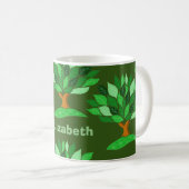 Mug Illustrations d'arbre avec Motif Feuille. Ajouter  (Devant droit)
