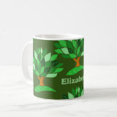 Mug Illustrations d'arbre avec Motif Feuille. Ajouter (Devant gauche)