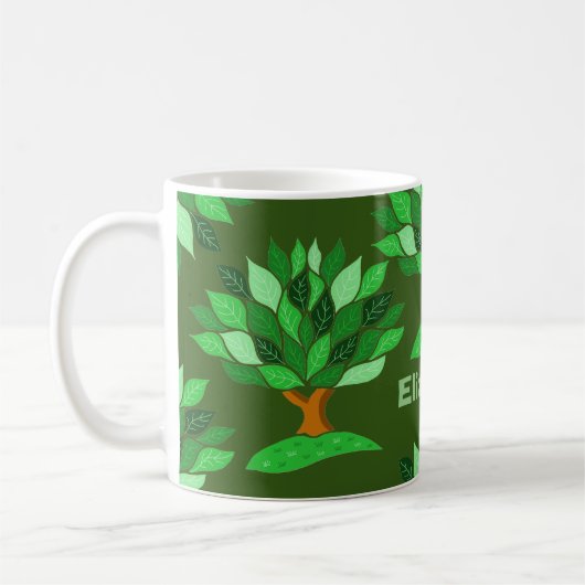 Mug Illustrations d'arbre avec Motif Feuille. Ajouter (Gauche)