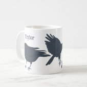 Mug Illustrations de Black Crows Birds Personnalisées (Devant gauche)