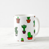 Mug Illustrations de cactus mignons sur fond blanc (Devant droit)