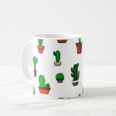 Mug Illustrations de cactus mignons sur fond blanc (Devant gauche)