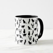 Mug Illustrations de chats noirs (Devant droit)