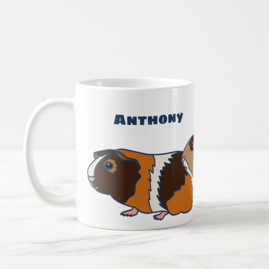 Mug Illustrations de Chiens de Guinée Animaux (Gauche)
