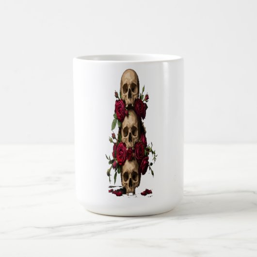 Mug Illustrations de crânes gothiques pixelisés avec d (Centre)