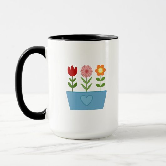 Mug Illustrations de fleurs dans une zone de fenêtre b (Gauche)