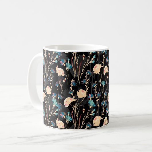 Mug Illustrations de fleurs sauvages. Patte transparen (Devant gauche)