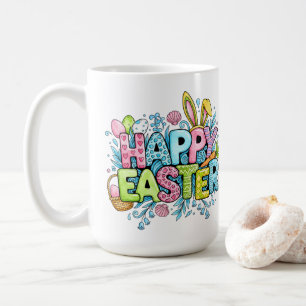 Mug Illustrations de Pâques ludiques avec oreilles de