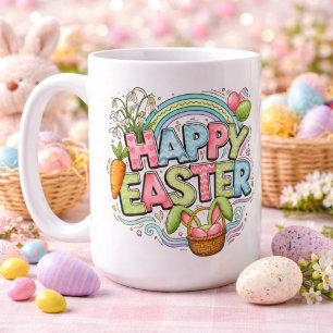 Mug Illustrations de Pâques ludiques avec oreilles de