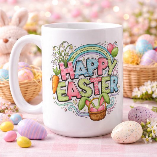 Mug Illustrations de Pâques ludiques avec oreilles de