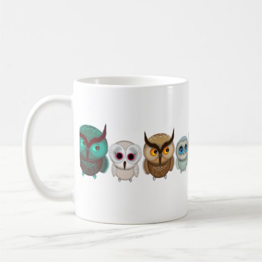 Mug Illustrations de petits hiboux mignons (Gauche)