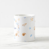 Mug Illustrations de plage nautique Monogramme personn (Centre)