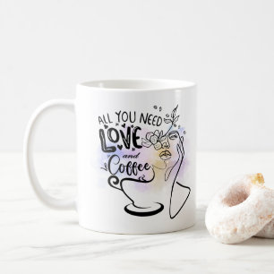 Mug Illustrations esthétiques, Café de fille