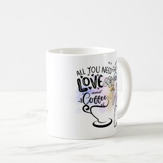 Mug Illustrations esthétiques, Café de fille (Devant droit)