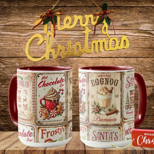 Mug Illustrations rustiques fond mixte Noël