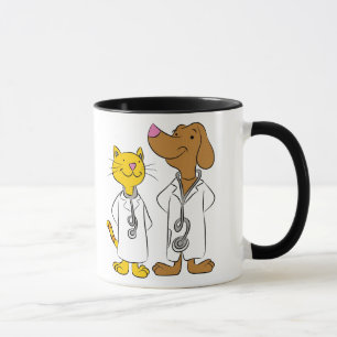 Mug illustré de vétérinaires pour chats et chiens