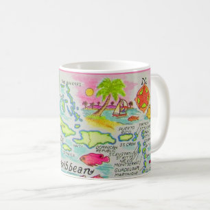 Mug illustré des îles colorées des Caraïbes